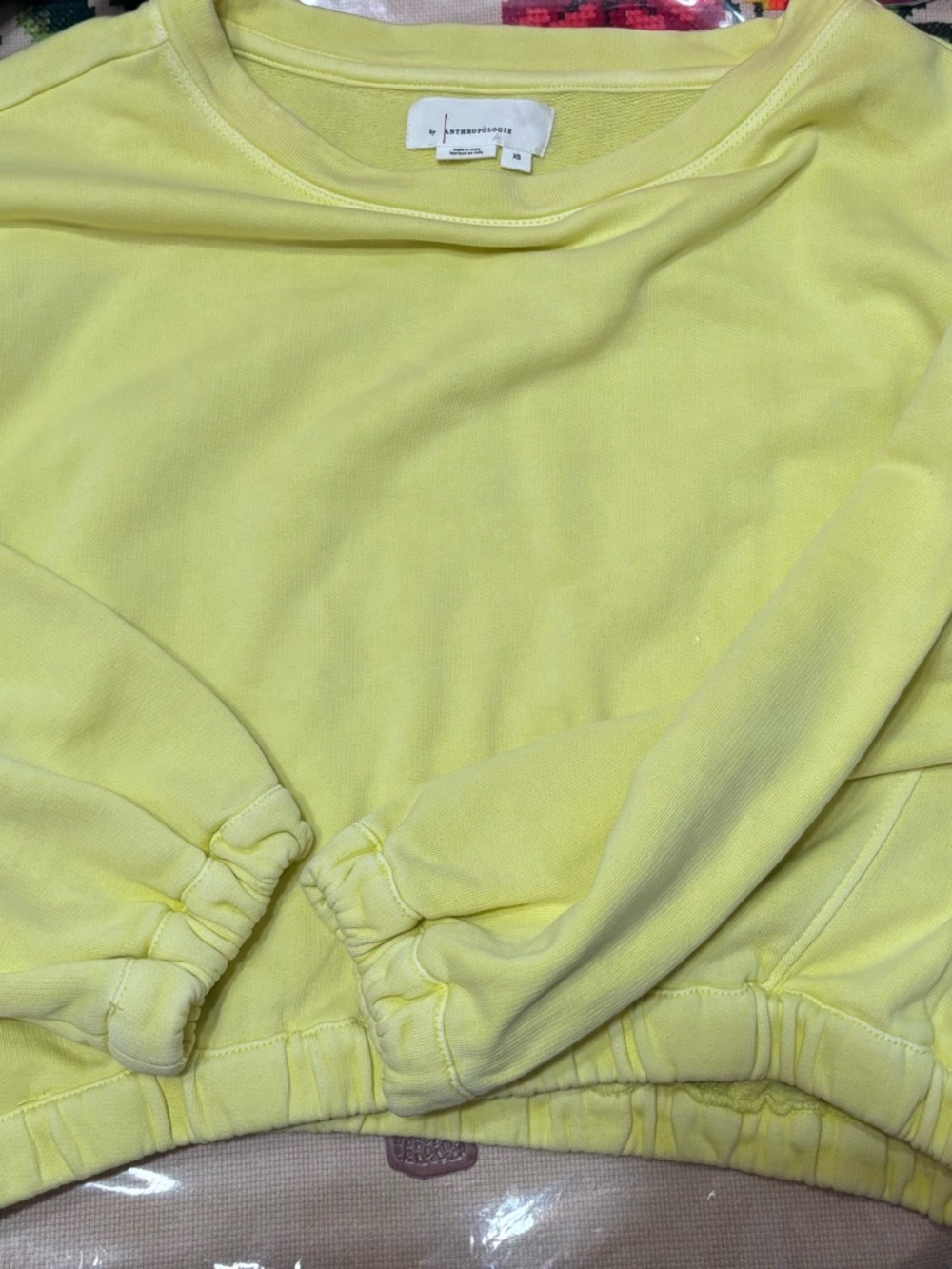 Anthropologie Lemon Yellow Crewneck Sweatshirt